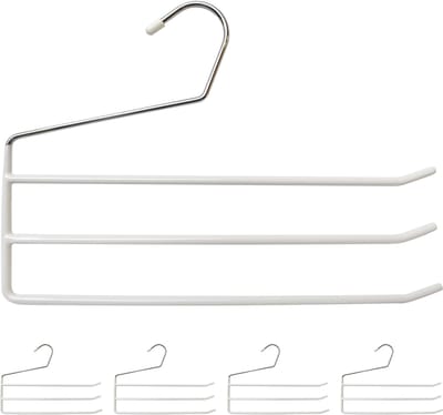 Broekhanger - set van 5 - ruimtebesparend - antislip - wit