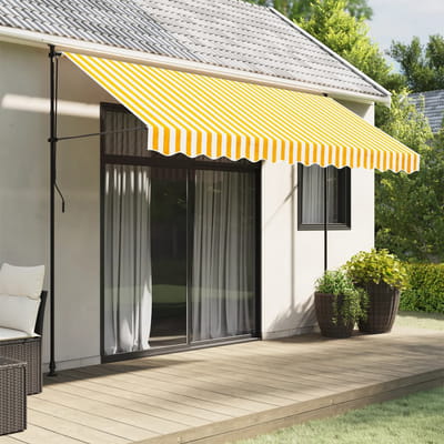vidaXL - Vervangingsdoek - voor - luifelrok - gestreept - 350 - cm - geel - en - wit