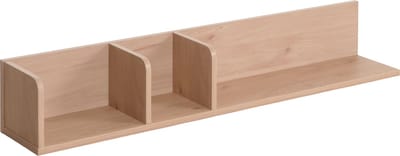 Wandplank MCW-M48, Hangplank Houten plank Zwevende plank, 3 vakken Mangohout 20x120x21cm ~ beige