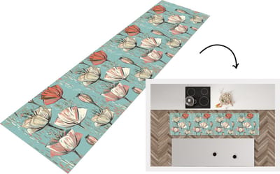 Keukenloper - Loper keuken - Vintage - Bloem - Flora - 200x50 cm - Keukenloper vinyl