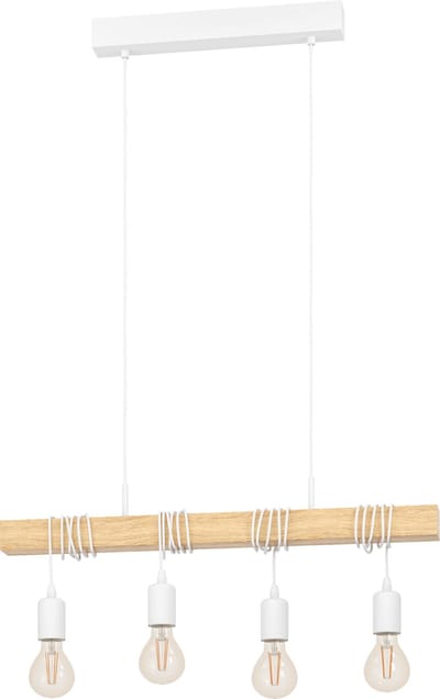 EGLO Townshend Hanglamp - E27 - 70 cm - Wit/Bruin