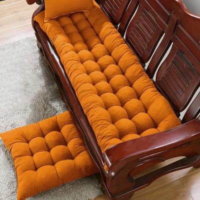 Zitkussen Bank - Duo Kussen - Buiten Zitten - Extra Dik - 120x50cm - Oranje