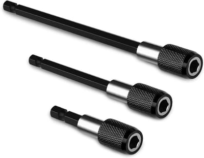Snelwissel Bit Houder, Magnetische Boor Extensie, 1/4 Inch Steekbus Houder, Boorkop Adapter, Hex Shank Set voor Boormachines, Schroefdrivers en Handgereedschap, 3-Delige Set voor Efficiënt Boren