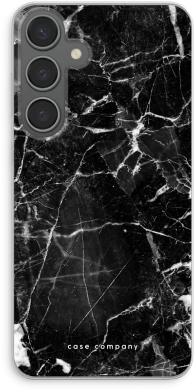 Case Company® - Hoesje geschikt voor Samsung Galaxy S24 Plus hoesje - Zwart Marmer - Soft Cover Telefoonhoesje - Bescherming aan alle Kanten en Schermrand