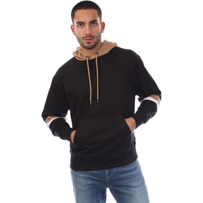 Boss Heren Sullivan 20 oversized hoodie met trekkoord (Zwart)