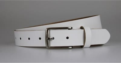 Leren Riem Wit leer - Taillemaat: 110 - Jeans riem - Riem spijkerbroek heren - Riem dames/heren - Witte riem dames