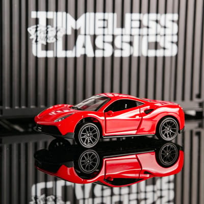 1:32 Rood 488 Gtb Diecast Sportauto, Legering Coupé Model, Pull-Back Verzamelbaar Speelgoed Met Open Deuren, Verjaardagscadeau Voor Kinderen Voor Sport