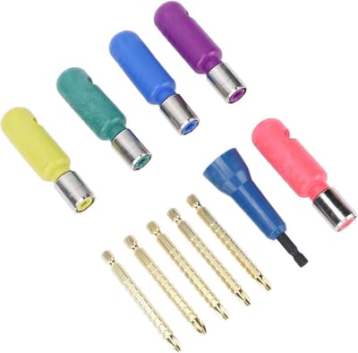 Draadstrip Gereedschap - Elektricien Boor - Snel Draden Draaien - Inclusief Opbergdoos - 6 Delige Set - Grijs