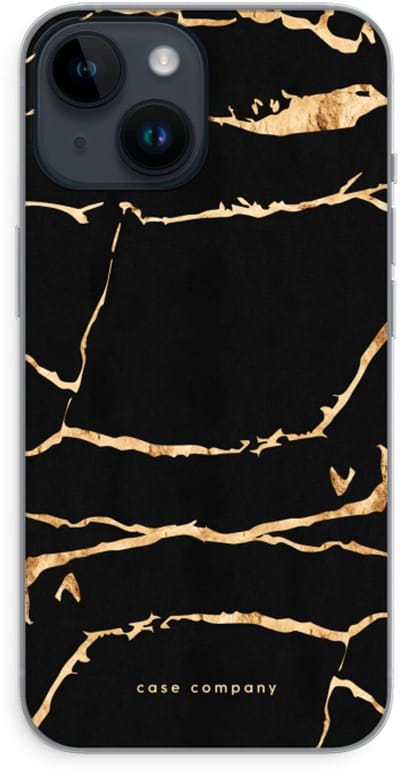 Case Company® - Hoesje geschikt voor iPhone 14 hoesje - Gouden marmer - Soft Cover Telefoonhoesje - Bescherming aan alle Kanten en Schermrand