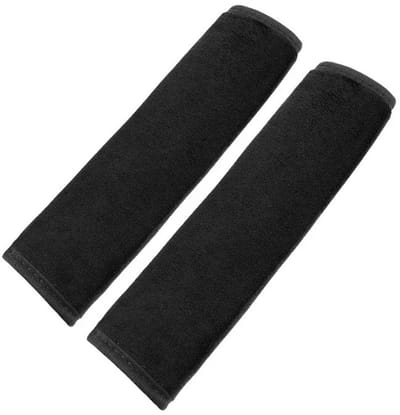 Gordelbeschermer - Autogordel Beschermer - Set van 2 Pluche Gordelhoezen - Gordelkussen - Zwart - Kasey Products