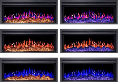 Elektrische Inbouwhaard 99 cm Medahomestore - Zwart - cm Medahomestore FlameView AF38 – - Medahomestore