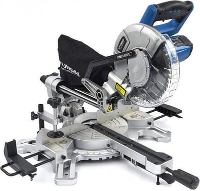 Hyundai radiaal afkortzaag met trekfunctie 1500W - Verstekzaag - Radiaalzaag - Kantelbaar & Laserfunctie & Stofafzuiging