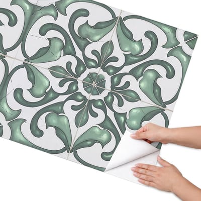 Coloray Meubel Wrap Folie - Groente Meubelfolie - 75x150 cm - Plakfolie Meubels Groene ornamenten - Decoratiefolie Zelfklevend - Klassiek Meubelfolie - Meubelfolie Zelfklevend - Badkamer decoratie - Achtergronden en patronen