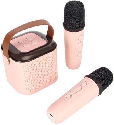 Allecto - Draagbare Bluetooth Speaker - Draadloze Microfoons - RGB Mini Karaoke Set - Ideaal voor Feesten - Wireless Audio - Geschikt voor Thuis - ..