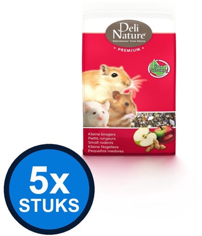5x Deli Nature - Premium kleine knaagdieren 750gr - Knaagdierenvoer - 750 g