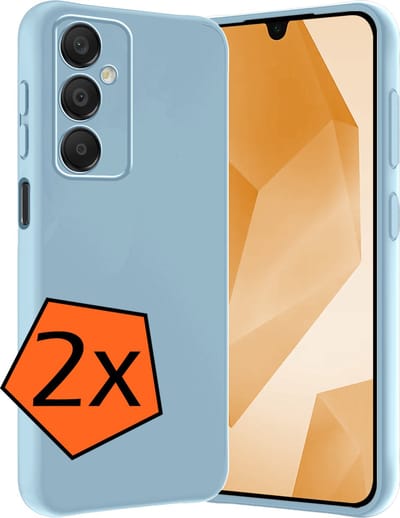 Hoes - 2 Stuks - Geschikt voor Samsung Galaxy A16 - Sterk & Shockproof - Case Siliconen - Back Cover - Telefoon Hoes - Lichtblauw