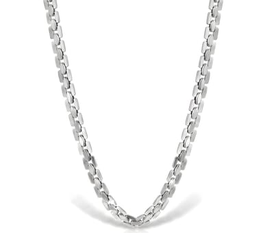 Ketting Heren Staal – Mauro Vinci® Stalen Schakelketting Heren – Stainless Steel Halsketting 60 cm – Stalen Heren Ketting Zonder Hanger – Luxe Cadeau voor Man – Inclusief Geschenkverpakking