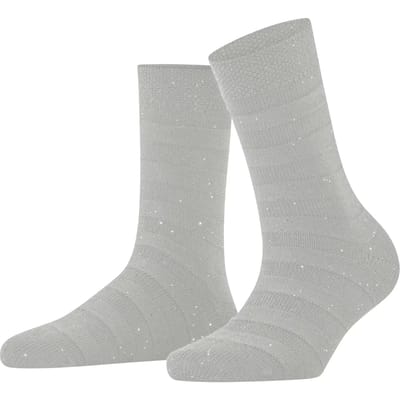 FALKE Sparkle Stripes eenkleurig wol sokken dames grijs - maat 35-38