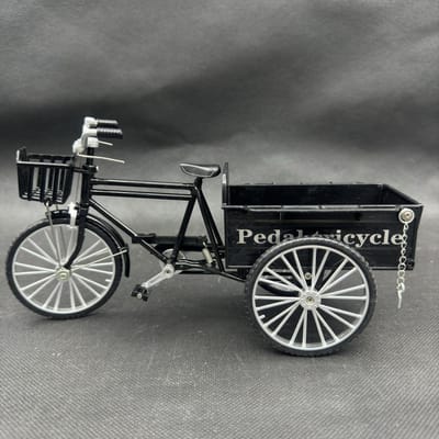 1: 10 Legering Driewieler Model Speelgoed, Metaal Spuitgieten Retro Fiets Model Klassieke Gesimuleerde Vracht Driewielers Model Collectie Cadeau