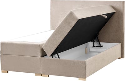 MAJOR - Boxspring - Taupe - 140 x 200 cm - Polyester