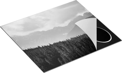 Chefcare Inductie Beschermer Amsterdamse Gracht tijdens Zonsondergang - Zwart Wit - 60x50 cm - Afdekplaat Inductie - Kookplaat Beschermer - Inductie Mat