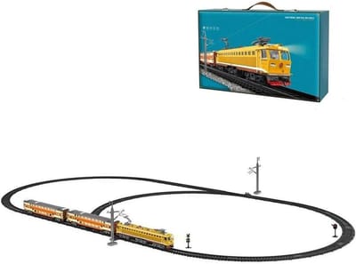 Elektrische treinset - Modelbaan trein - Cadeau geven - Licht en geluid - 183x102 cm baan - Grijs