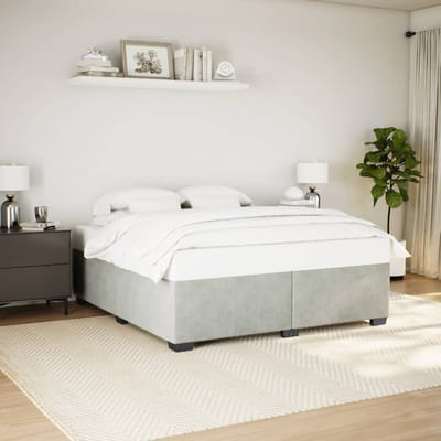 vidaXL - Bedframe - zonder - matras - 180x200 - cm - fluweel - lichtgrijs