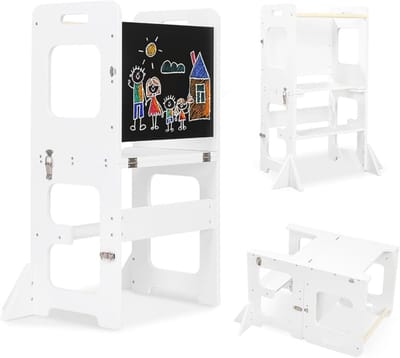 CRLYN® Leertoren Opvouwbaar - Keukenhulp Kinderen - Kinderspeelgoed 3 Jaar - Montessori