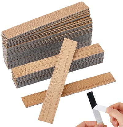 Dailygoods- Miniatuur Vloeren 60 Stuks - Zelfklevend - PVC - 100x15x1.5mm - Houtnerf - Veilig voor Kinderen - Poppenhuisvloer