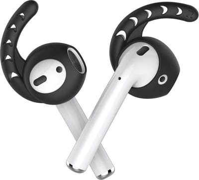 KELERINO. Earhooks / earhoox / oorhaken geschikt voor Airpods 1 & 2 - Zwart