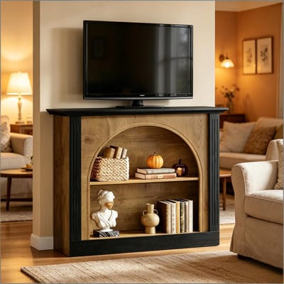 MIVRAY Consoletafel - Drie Niveaus Met Open Opbergruimte - Veelzijdig Voor Hal En Woonkamer - Hout - 110x30 Cm - Zwart Bruin