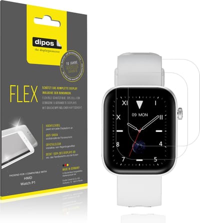 dipos – 2x Beschermfolie geschikt voor HMD Watch P1 | 3D Full Cover Screenprotector | 100% Passend