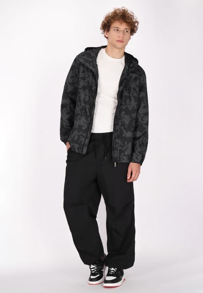 Mo Anorak Heren Donkergrijs zwart camouflage