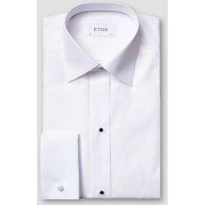 Eton Overhemd French Cuffs Evening Piqué Cutaway Wit / male