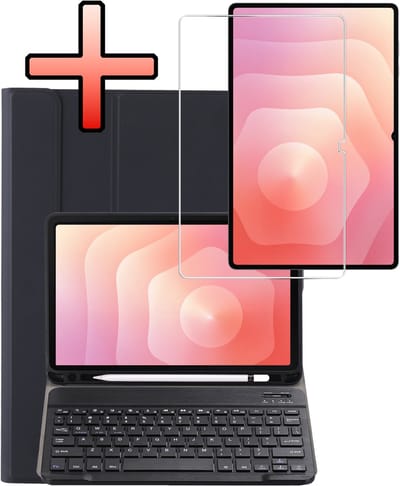Hoes - Geschikt voor Samsung Galaxy Tab S11 Ultra - Met Screenprotector - Keyboard Book Cover - Toetsenbord Case - Hoesje - Zwart