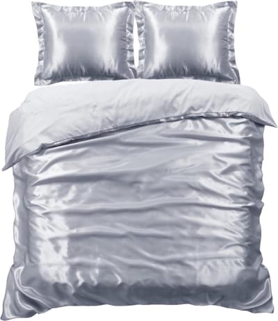 Beauty Silk Dekbedovertrek - 200x200/220 - Glans Satijn - Grijs
