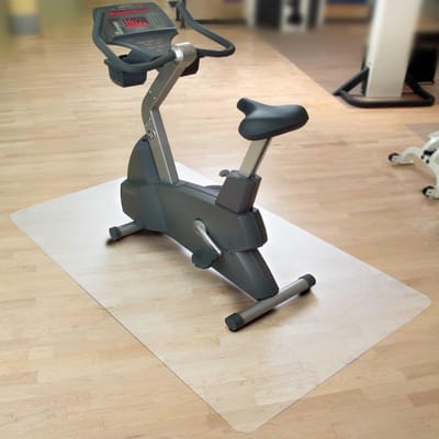 Vloermat Hometrainer - Fitnessmat Trainingsmat - Vloer Beschermen - Geluidsdempend Krasbestendig - 75 x 116 cm - Transparant