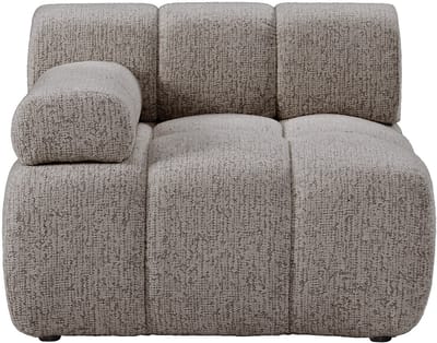 Vente-unique Fauteuil met rechte rugleuning - Hoek links - Gemêleerde stof - Taupe FACIVIL
