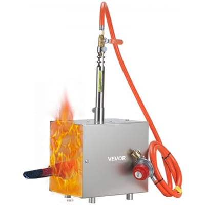 VEVOR propaan smeedoven met 1 brander, gasoven 1390 °C, smeltoven, gasoven, hoefsmidoven, oven, gas smeedgereedschap en -uitrusting, smidse voor metaalbewerking, smeedoven