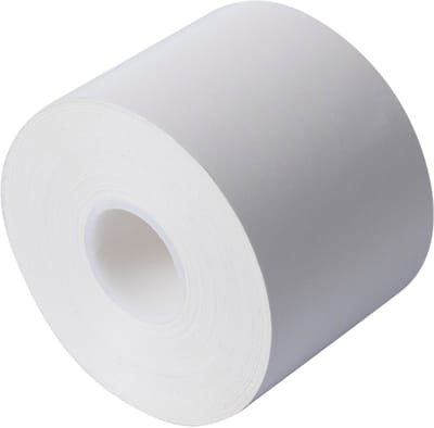 Brother BFA-274058-080 zwart op wit doorlopende, linerless labelrol van 58 mm breed en 51,8 meter lang voor het printen van hoogwaardige linerless labels zonder rugvel met exact de gewenste lengte. Verpakking van 32 stuks.