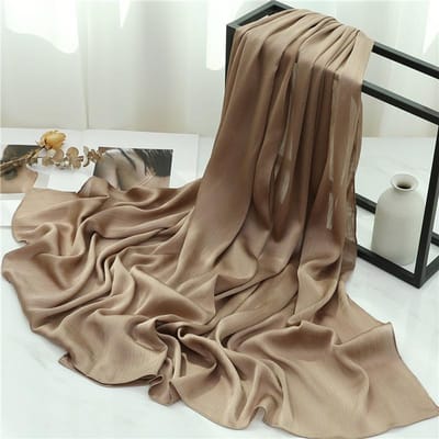 Moslim Wikkelen Hijab 180X70cm Lang Dames Stola's Sjaals Dame Lente Herfst Mode Effen Sjaals Grote Maat Bandana Vrouwen Sjaal 180x70cm brown