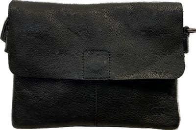 Bear Design Billy Plain Leren Schoudertas - Zwart