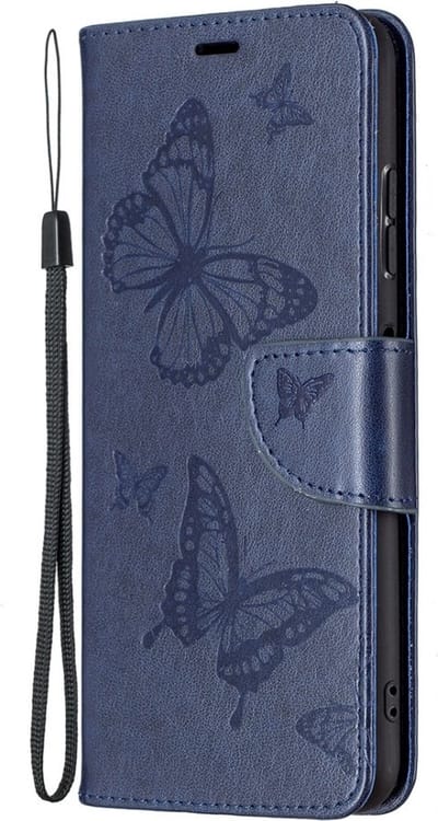 Coverup Vlinders Book Case - Geschikt voor Samsung Galaxy A22 5G Hoesje - Blauw