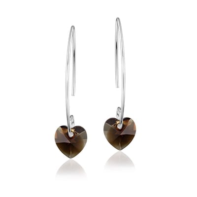 Montebello Oorbellen Liv HZ37 - Swarovski Hart - 925 Zilver Gerhod. - Ø10mm - 35mm