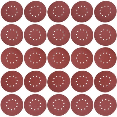 Dailygoods- Schuurschijven 215 mm - 10 gaten - Klittenband - Schuurpapier set - Korrel 60/80/120/150/240 - Premium aluminiumoxide