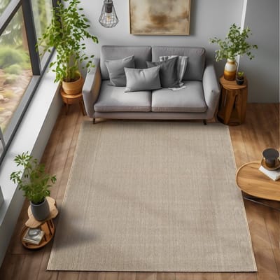 Binnenkleed, beige van kleur, voor woonkamer en slaapkamer, platgeweven, antislip, Scandinavische stijl 120x170 cm