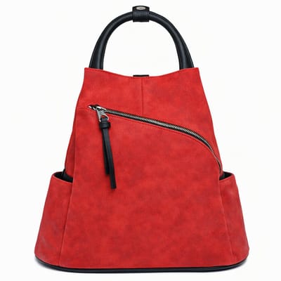THL Design - Dames Rugzak - Kleine Rugtas - Anti Diefstal - Rood / Zwart