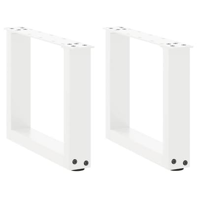 vidaXL Salontafelpoten 2 st U-vormig 30x(30-31) cm staal wit