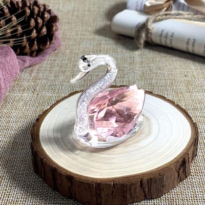 5 Kleuren Schattige Zwaan Kristallen Beeldjes Glas Ornament Collectie Diamant Zwaan Dier Papgewicht Tafel Ambacht Huisdecoratie Cadeaus voor Kinderen