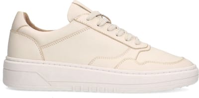 Manfield - Heren - Beige leren sneakers - Maat 42